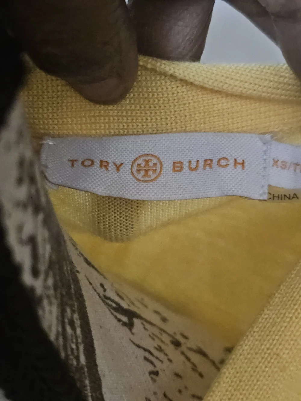 Tory Burch Yellow V-Neck Button Front Cardigan